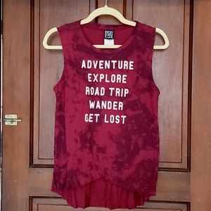 Modern Lux High Low Red Tie Dye Top Medium
